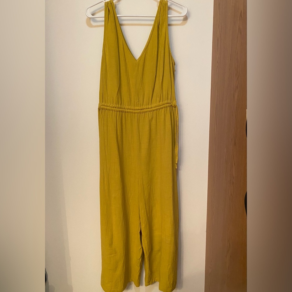 Lush Mustard Yellow Textured Jumpsuit